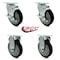 Service Caster Cambro UPCS400CK Ultra Pan Carrier Caster with 2 Rigid Replacement Set - SCC CAM-SCC-20S514-PPUB-BLK-TLB-2-R514-2 - alternate 2